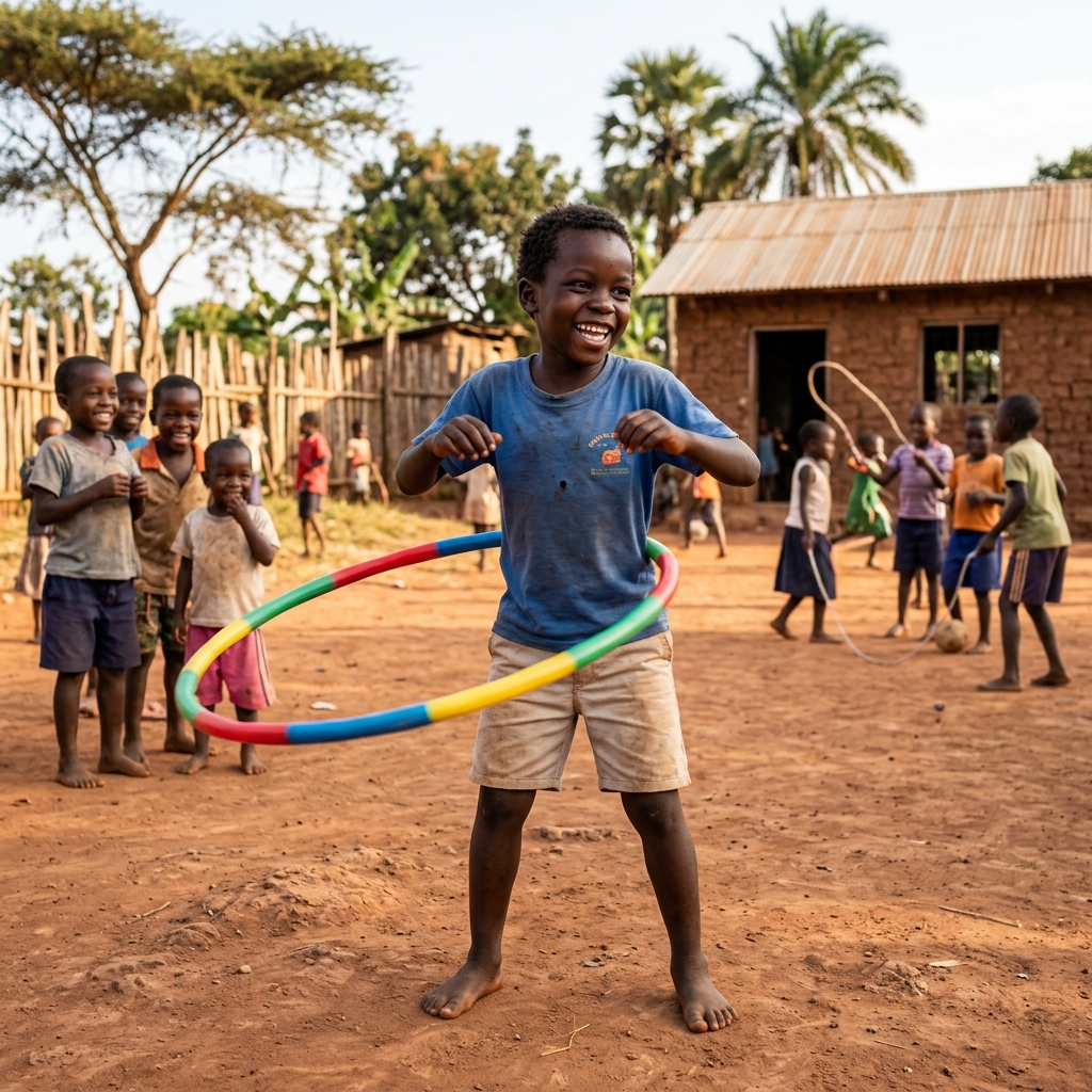 Child with hula hoop